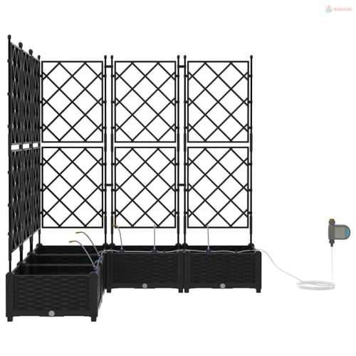 Kerti cserép 5 pcs Fekete Műanyag