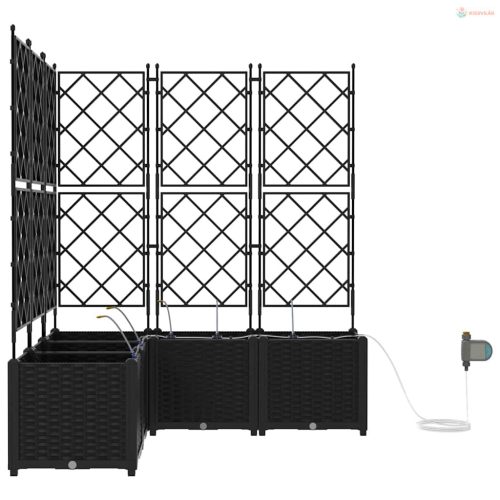 Kerti cserép 5 pcs Fekete Műanyag