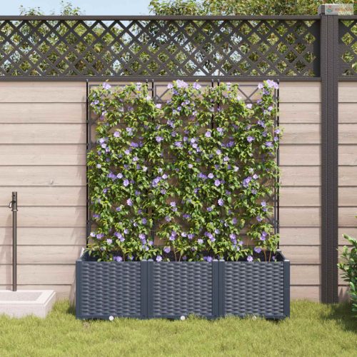 Kerti cserép 3 pcs Szürke 120 x 40 x 143 cm Műanyag