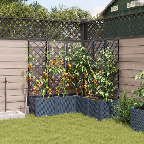 Kerti cserép 5 pcs Szürke 120 x 120 x 143 cm Műanyag