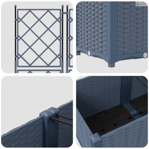 Kerti cserép 5 pcs Szürke 120 x 120 x 143 cm Műanyag