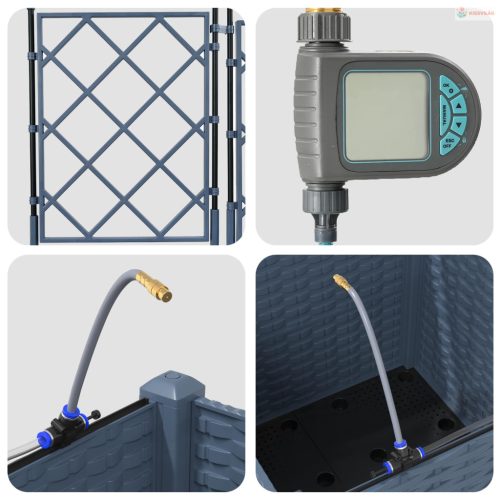 Kerti cserép Szürke 40 x 40 x 142 cm Műanyag