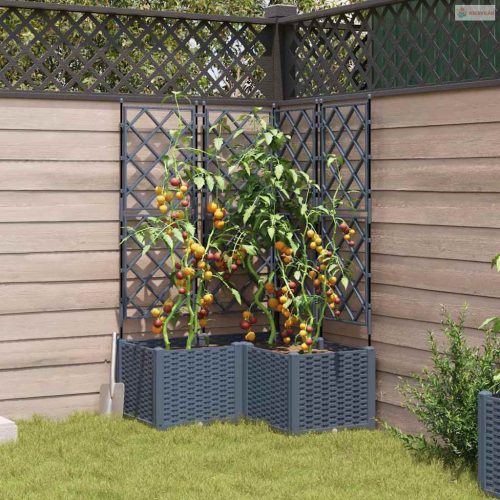 Kerti cserép 3 pcs Világosszürke 80 x 80 x 143 cm Műanyag