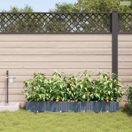 Kerti cserép 4 pcs Világosszürke Műanyag