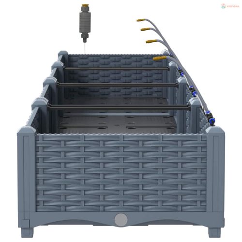 Kerti cserép 4 pcs Világosszürke Műanyag