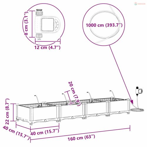 Kerti cserép 4 pcs Világosszürke Műanyag