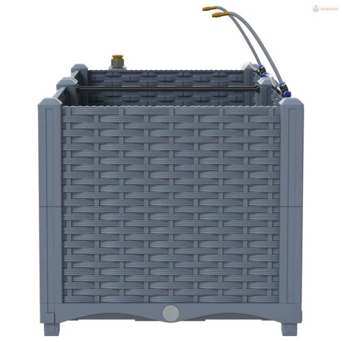 Kerti cserép 2 pcs Világosszürke Műanyag