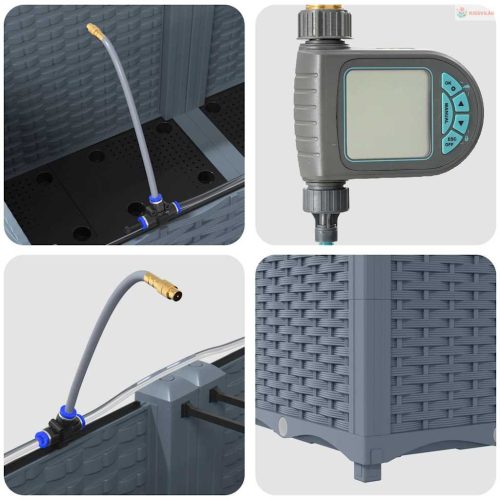 Kerti cserép 2 pcs Világosszürke Műanyag