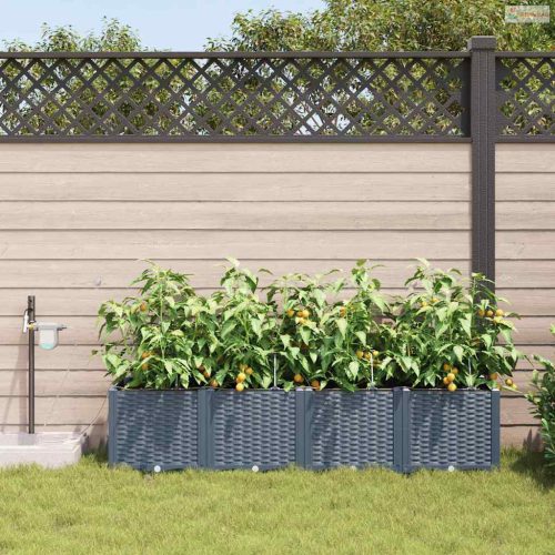 Kerti cserép 4 pcs Világosszürke Műanyag