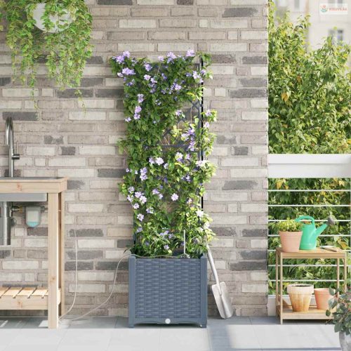 Kerti cserép 2 pcs Világosszürke Műanyag