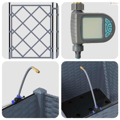 Kerti cserép 2 pcs Világosszürke Műanyag