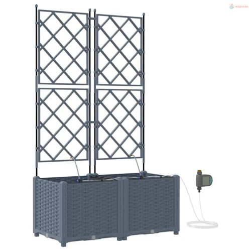 Kerti cserép 2 pcs Világosszürke Műanyag