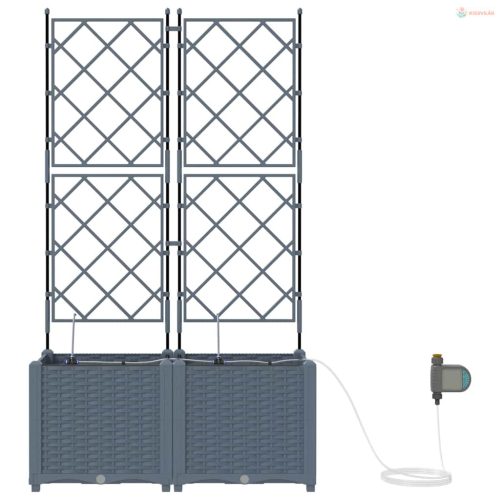 Kerti cserép 2 pcs Világosszürke Műanyag