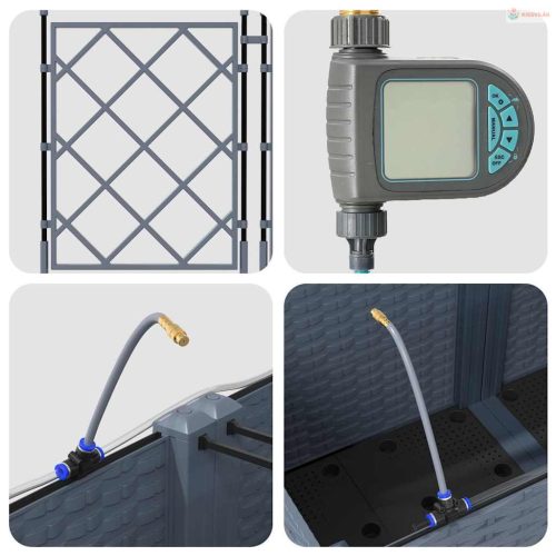 Kerti cserép 2 pcs Világosszürke Műanyag