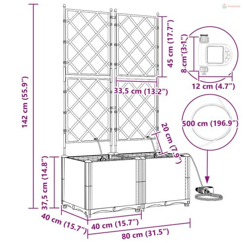 Kerti cserép 2 pcs Világosszürke Műanyag