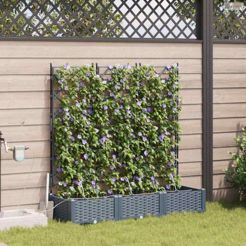 Kerti cserép 3 pcs Világosszürke Műanyag