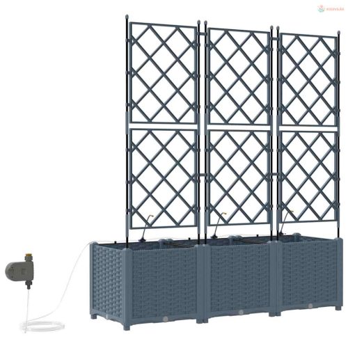 Kerti cserép 3 pcs Világosszürke Műanyag