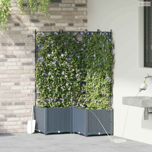 Kerti cserép 3 pcs Világosszürke Műanyag