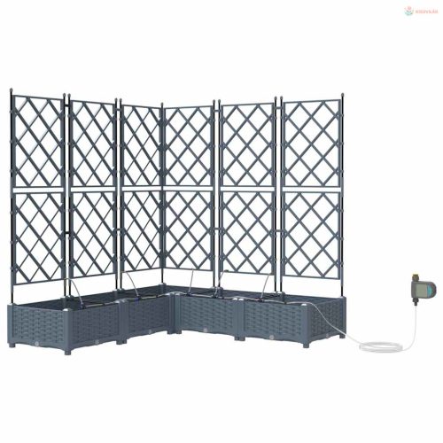 Kerti cserép 5 pcs Világosszürke Műanyag