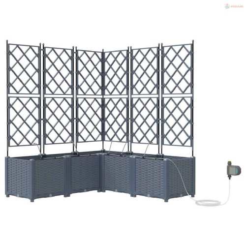 Kerti cserép 5 pcs Világosszürke Műanyag