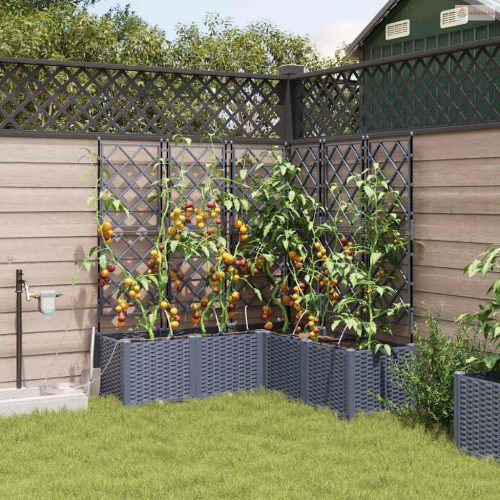 Kerti cserép 5 pcs Világosszürke Műanyag