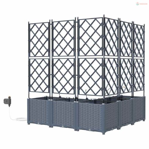 Kerti cserép 5 pcs Világosszürke Műanyag