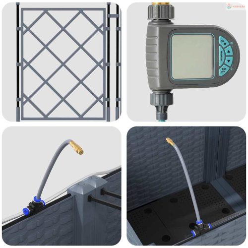 Kerti cserép 5 pcs Világosszürke Műanyag