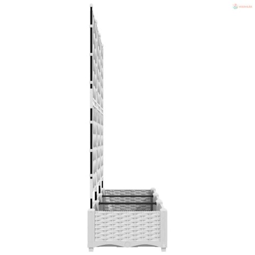 Kerti cserép 3 pcs Fehér 120 x 40 x 125,5 cm Műanyag