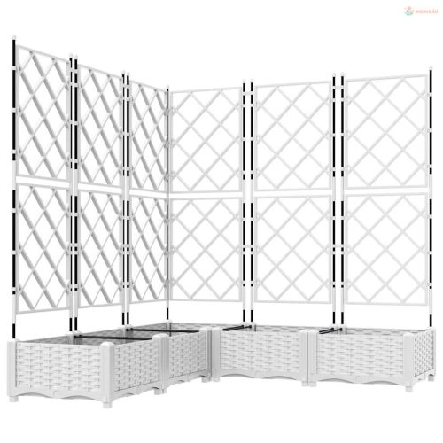 Kerti cserép 5 pcs Fehér 120 x 120 x 125,5 cm Műanyag
