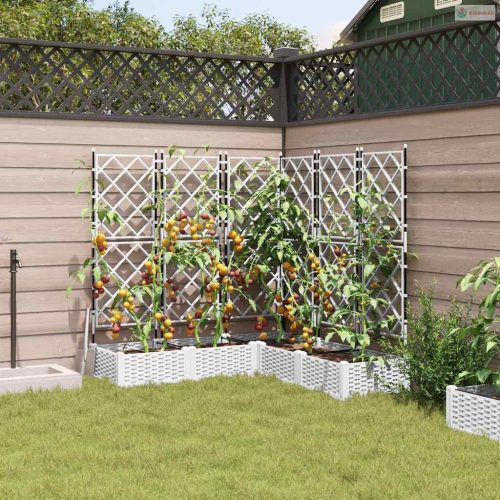 Kerti cserép 5 pcs Fehér 120 x 120 x 125,5 cm Műanyag