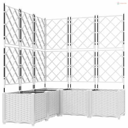 Kerti cserép 5 pcs Fehér 120 x 120 x 143 cm Műanyag