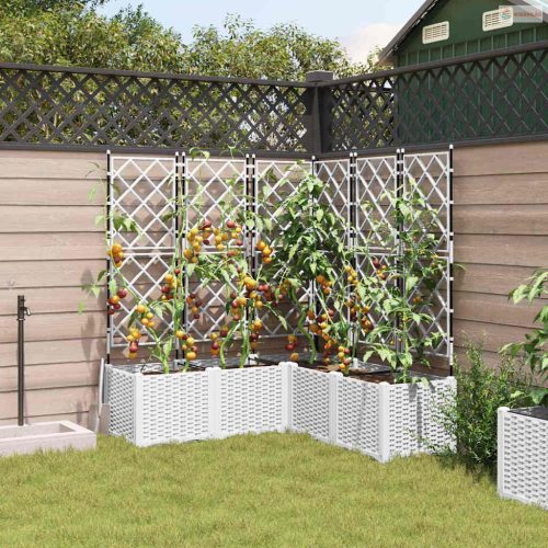 Kerti cserép 5 pcs Fehér 120 x 120 x 143 cm Műanyag