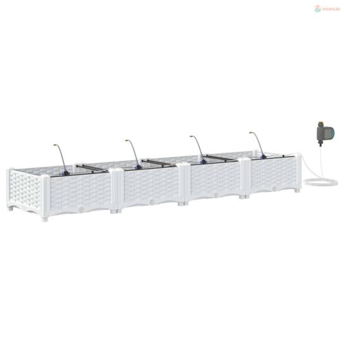 Kerti cserép 4 pcs Fehér Műanyag