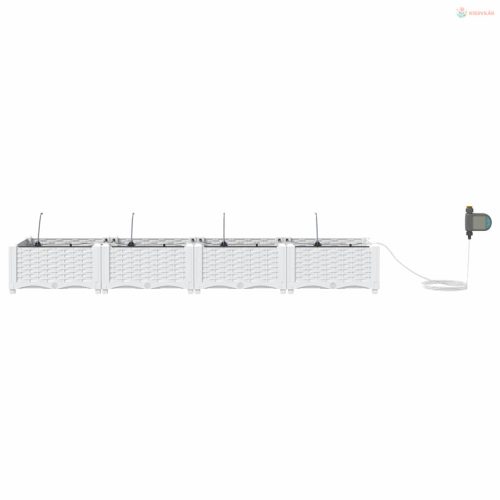 Kerti cserép 4 pcs Fehér Műanyag