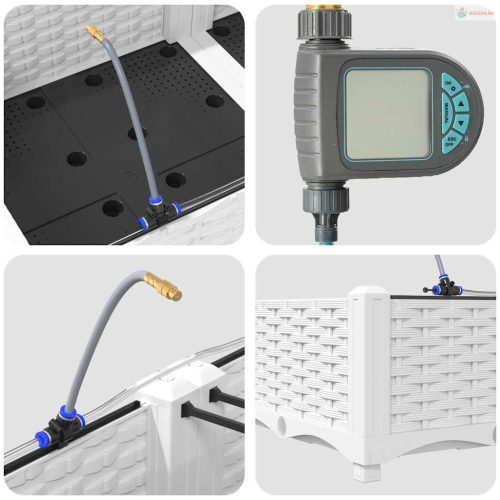 Kerti cserép 4 pcs Fehér Műanyag