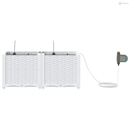 Kerti cserép 2 pcs Fehér Műanyag