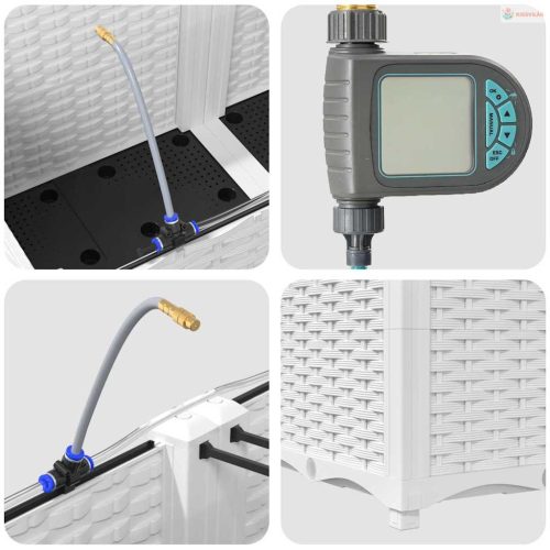 Kerti cserép 3 pcs Fehér Műanyag