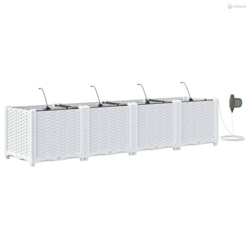 Kerti cserép 4 pcs Fehér Műanyag