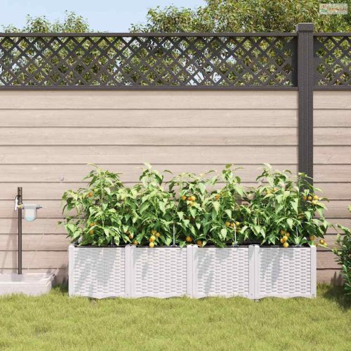 Kerti cserép 4 pcs Fehér Műanyag