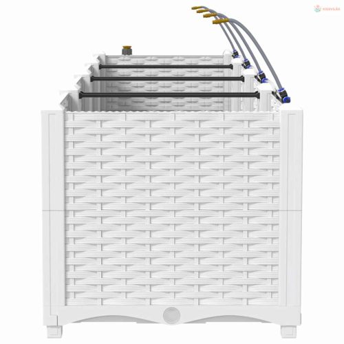 Kerti cserép 4 pcs Fehér Műanyag