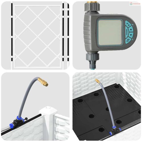 Kerti cserép Fehér 40 x 40 x 126 cm Műanyag