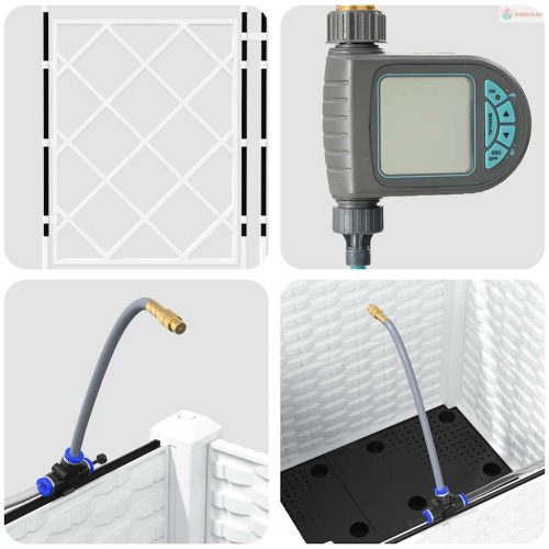 Kerti cserép Fehér 40 x 40 x 142 cm Műanyag