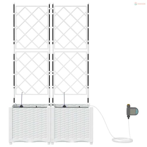 Kerti cserép 2 pcs Fehér Műanyag