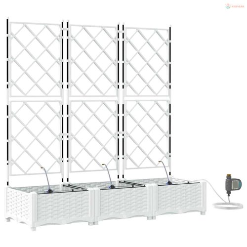 Kerti cserép 3 pcs Fehér Műanyag