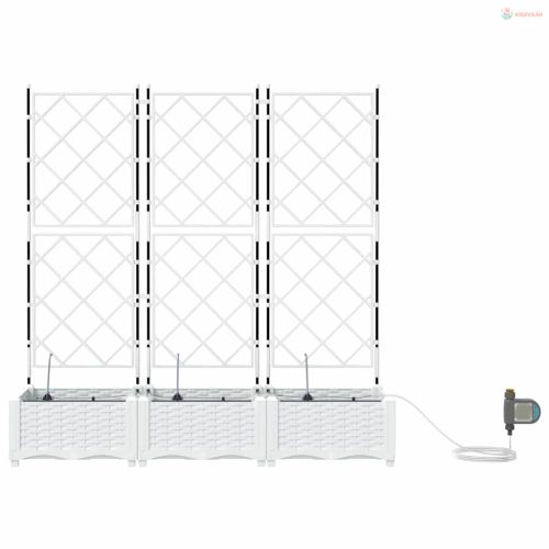 Kerti cserép 3 pcs Fehér Műanyag
