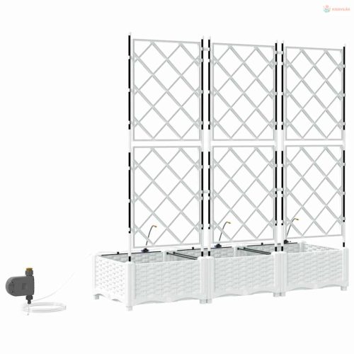 Kerti cserép 3 pcs Fehér Műanyag