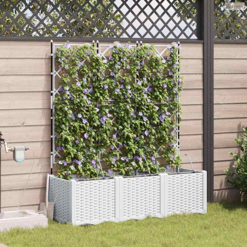 Kerti cserép 3 pcs Fehér Műanyag