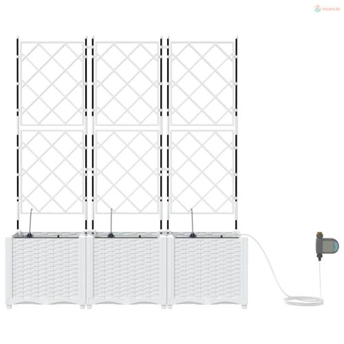 Kerti cserép 3 pcs Fehér Műanyag