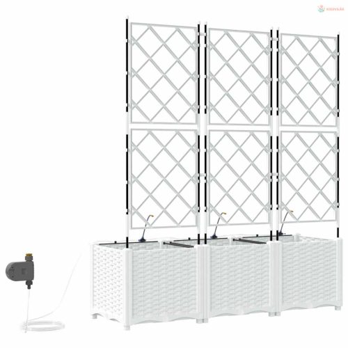 Kerti cserép 3 pcs Fehér Műanyag