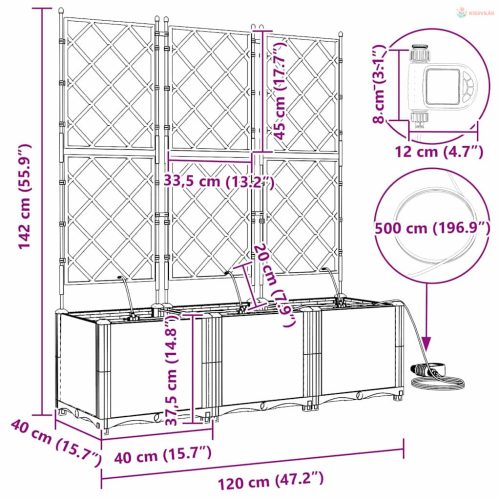 Kerti cserép 3 pcs Fehér Műanyag